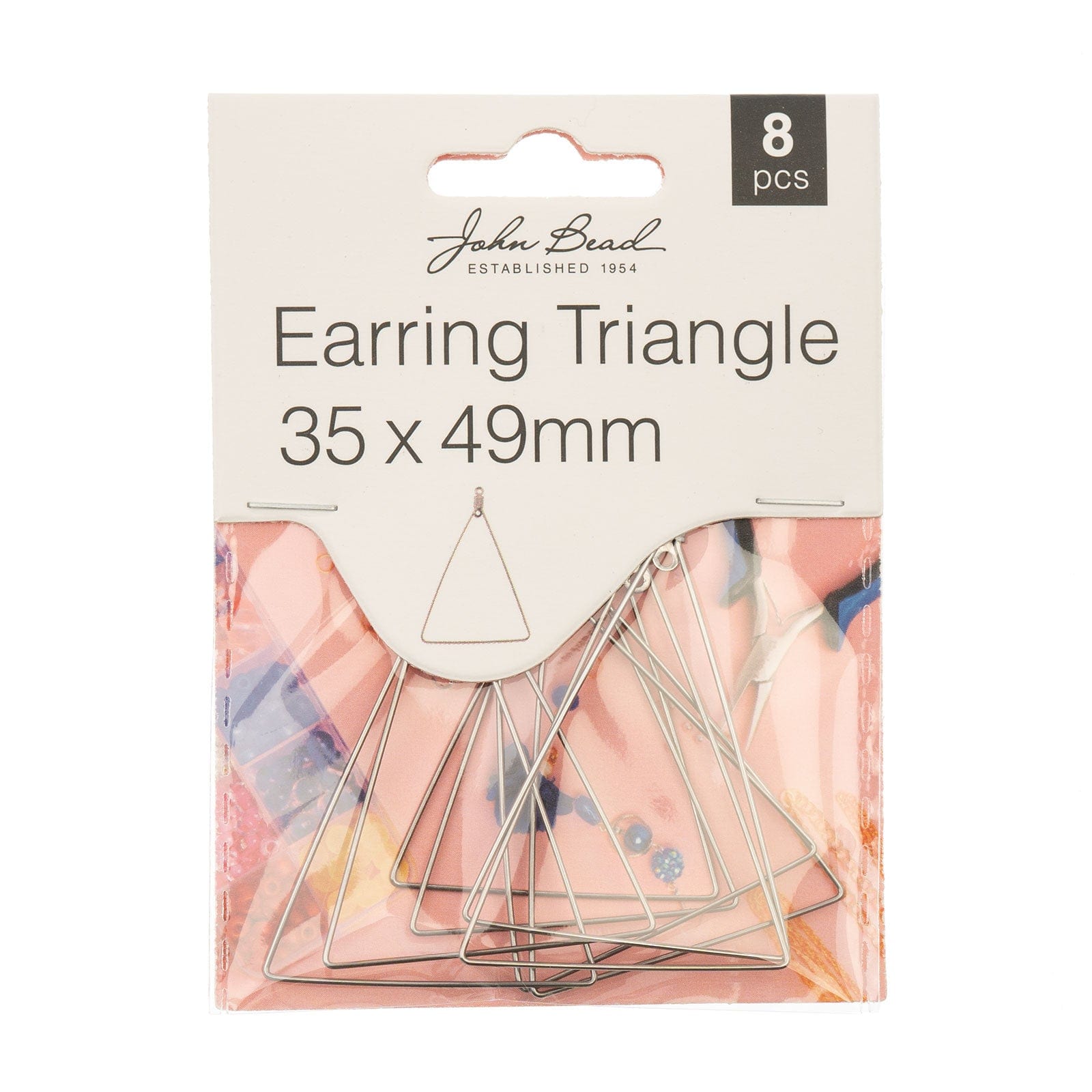 Must Have Findings - Earring Triangle 35x49mm Silver 8 pcs, New Beader Basics Basics