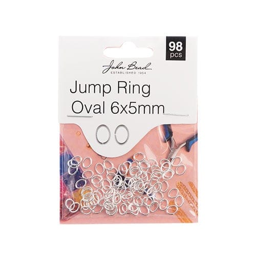 Must Have Findings - Jump Ring Oval 6x5mm Silver 98pcs, Earring Finding,  New Beader Basics Basics