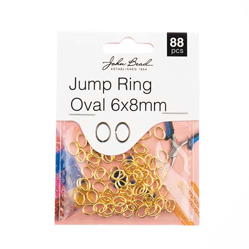 Must Have Findings - Jump Ring Oval 8x6mm Gold 88pcs, Earring Finding,  New Beader Basics Basics
