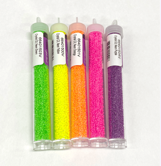 "NEON"🌈 Colour Set, 11/0 Czech Seed Beads, Set of 5 x 22g vials Promotions