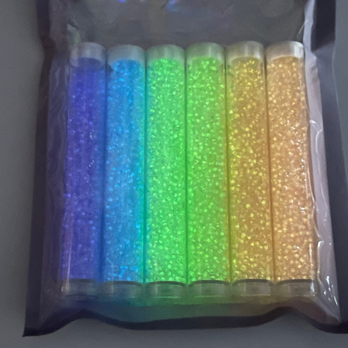 NEON GLOW IN DARK SET, 11/0 Seedbeads in 10G x 6 colours, BLACK FRIDAY PROMO Promotions