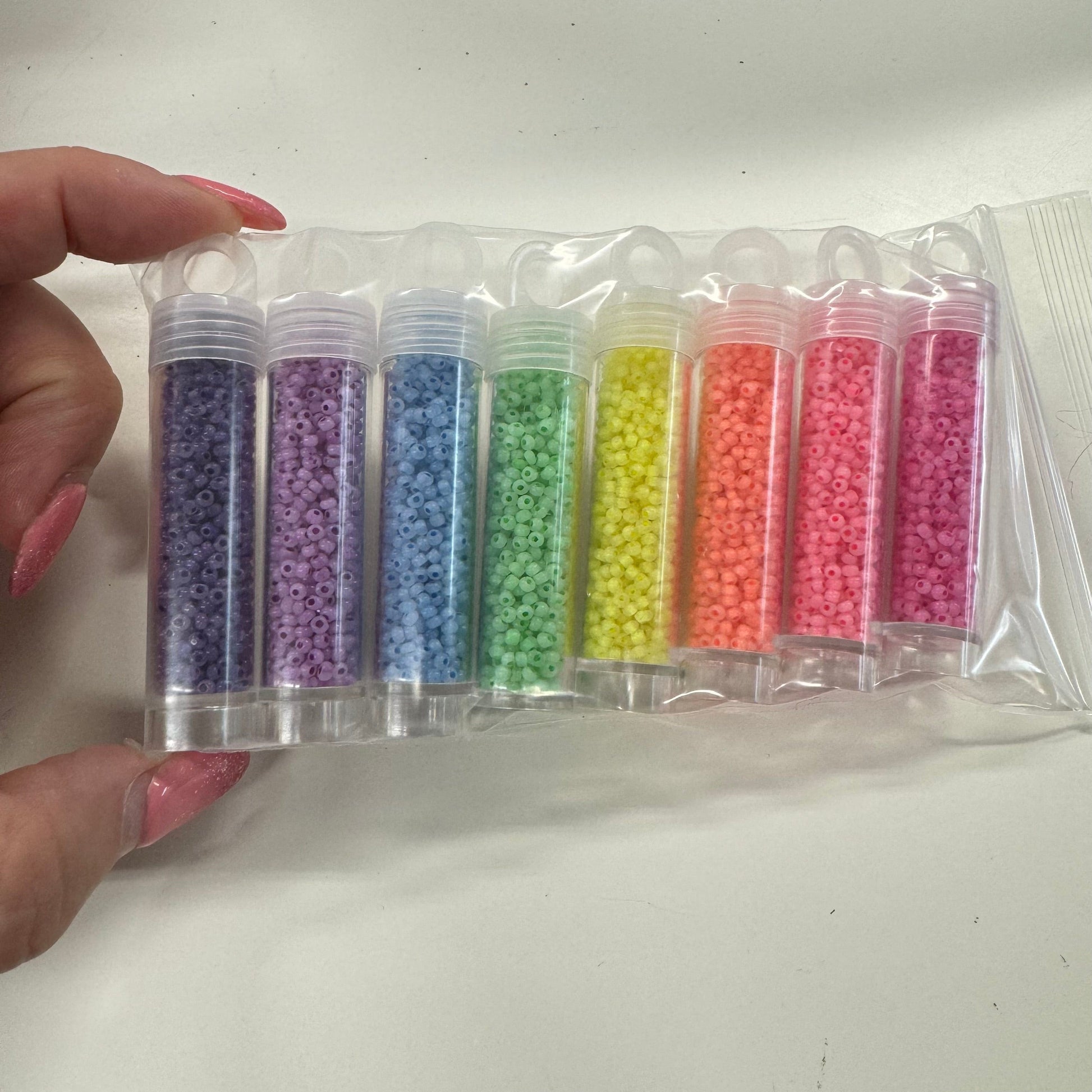 "Neon Opal RAINBOW Charlotte" Set, 8 x (5g) 11/0 Charlotte Cut Seed Beads (Loose), Promotions Charlotte Cut Seedbeads