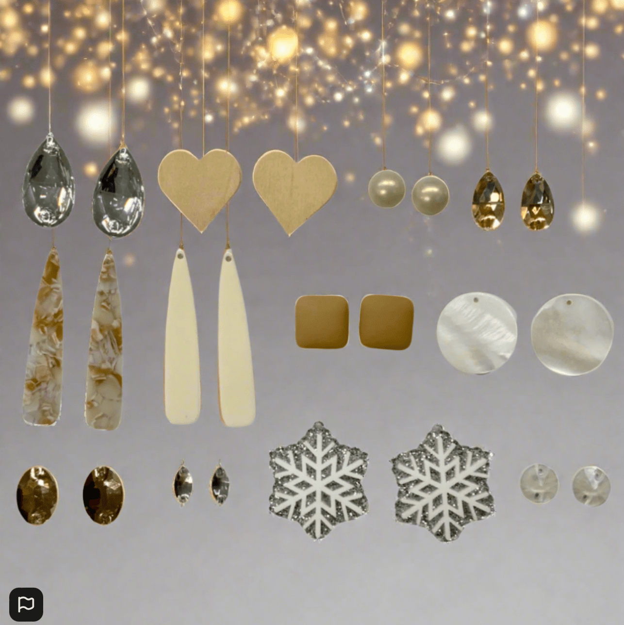 "New Years Eve Toast" Natural Tone Resin Gem Set, Promotions Promotions