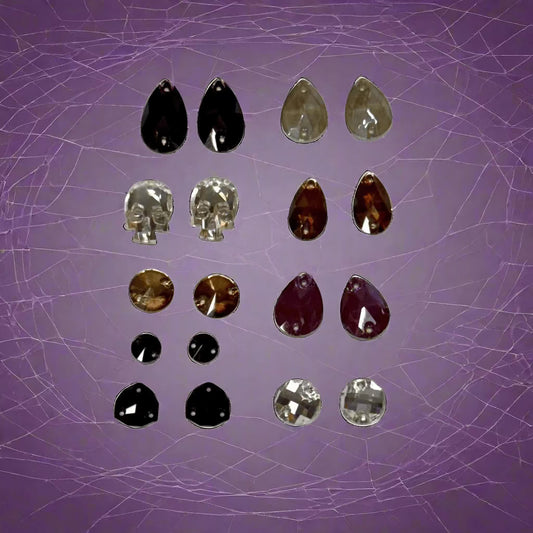 Nichelle's "Witches Brew" 9 Fancy Glass Gem Set Glass Gems