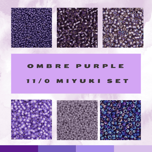 Ombre Purple Set, 11/0 Miyuki Seed Beads, Set of 6 x 22g vials Promotions