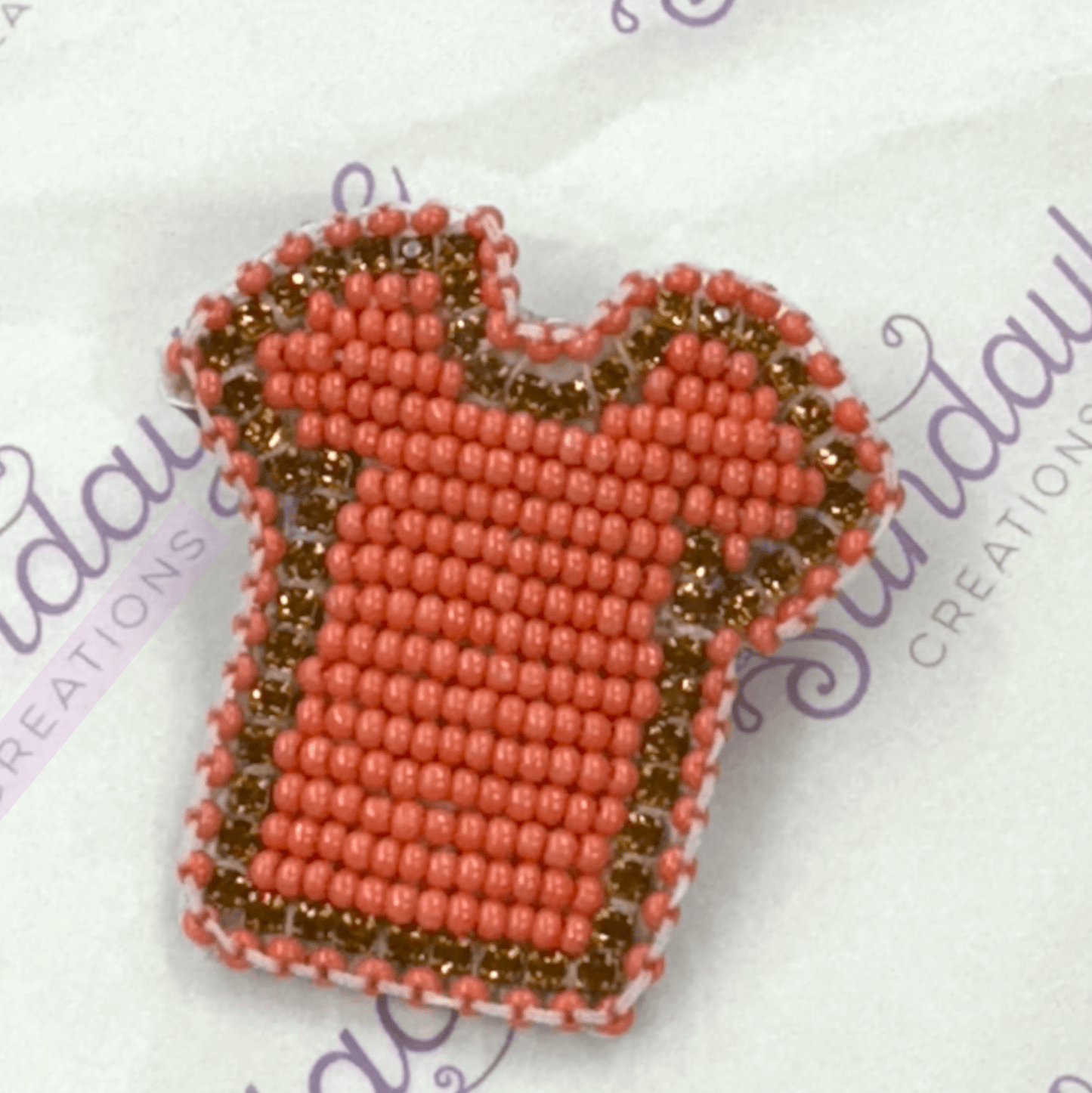 "Orange Shirt Day" #1  Beadwork Pin -  *Heavenly Made Beadwork* Beadwork by Sundaylace Creations