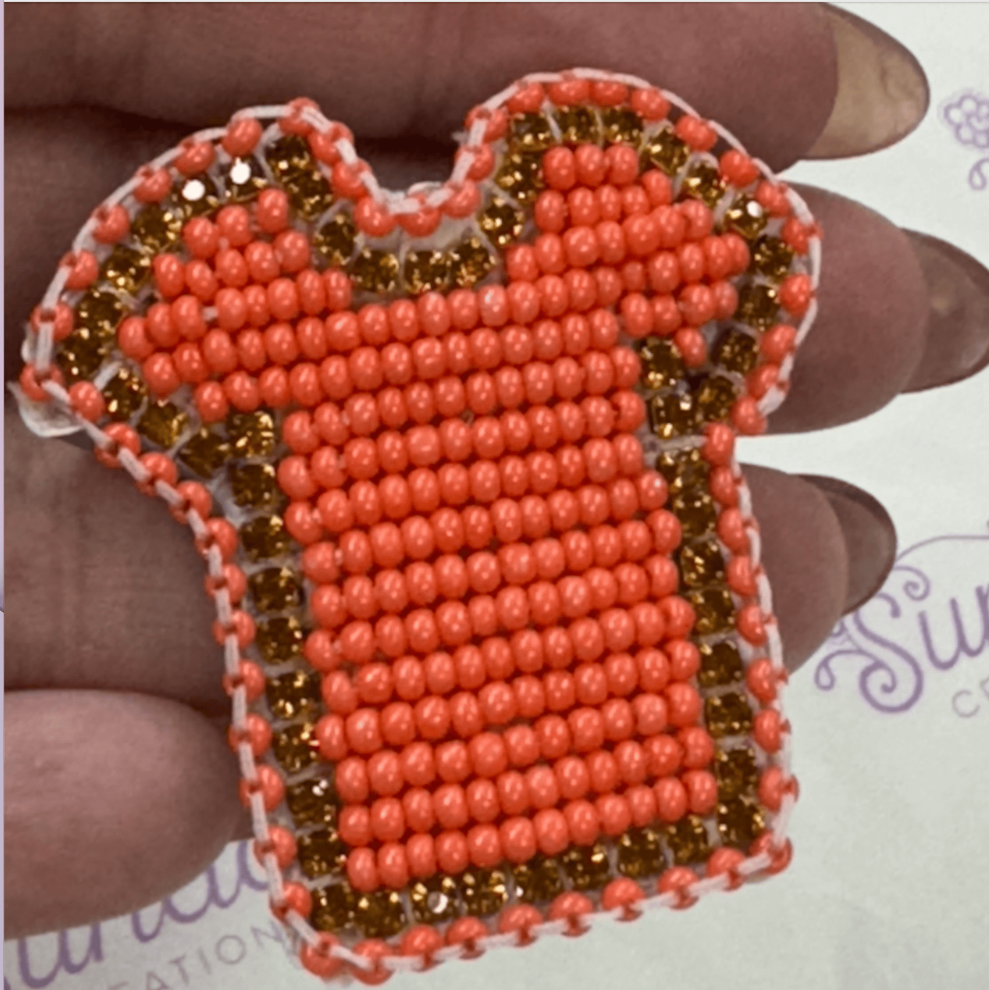 "Orange Shirt Day" #1  Beadwork Pin -  *Heavenly Made Beadwork* Beadwork by Sundaylace Creations