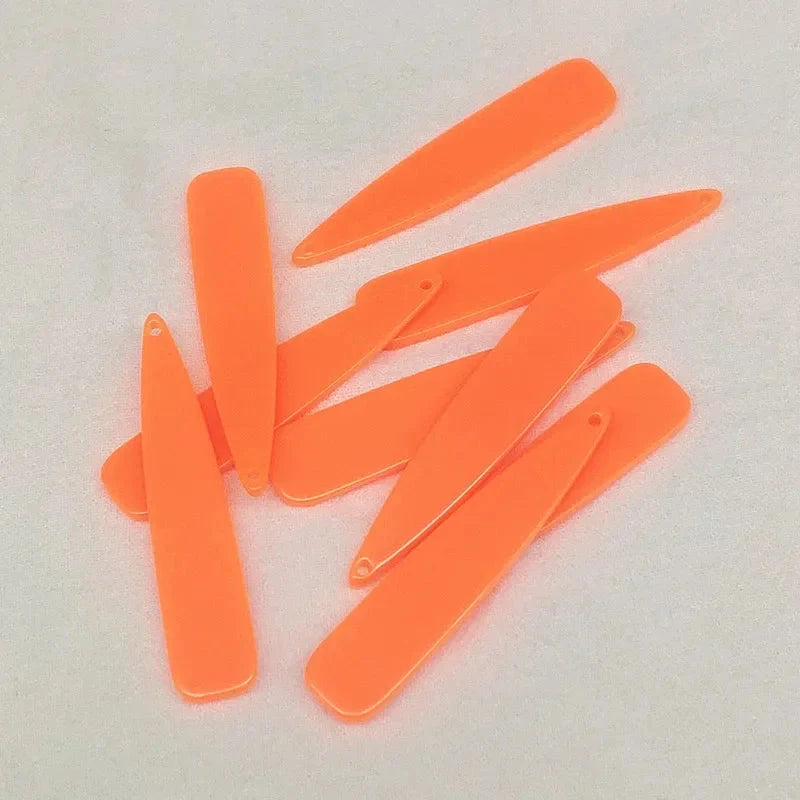 11*55mm Large Long Neon Teardrop Acrylic, Top hole, Resin Gems (Sold in Pair) Resin Gems
