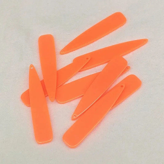 11*55mm Large Long Neon Teardrop Acrylic, Top hole, Resin Gems (Sold in Pair) Resin Gems