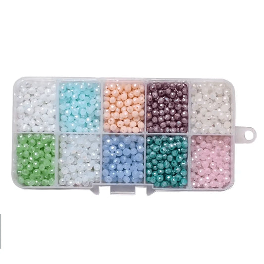 Pastel AB Ronelle Kit - 6 Colours of 4mm Acrylic Rondelle Beads Kit, Promotion Bicone Beads