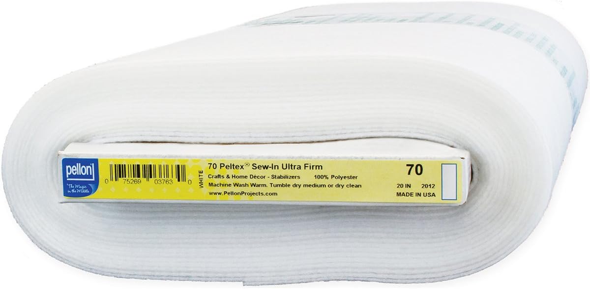 Pellon Peltex 70 Sew-in Ultra Firm Stabilizer (18*20 Inch) White *Beading Foundation Basics Basics