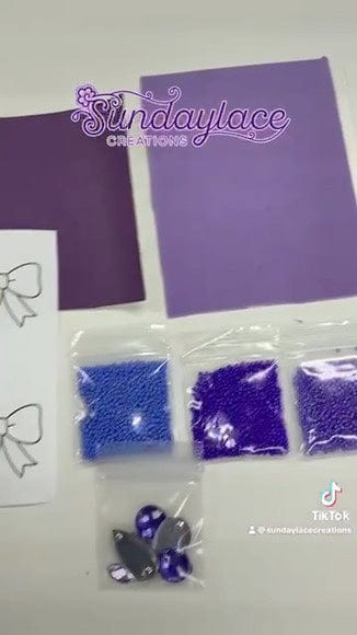 "Pretty Purple Ribbon Bow" Beading Seed bead Starter Kit, Promotions Promotions