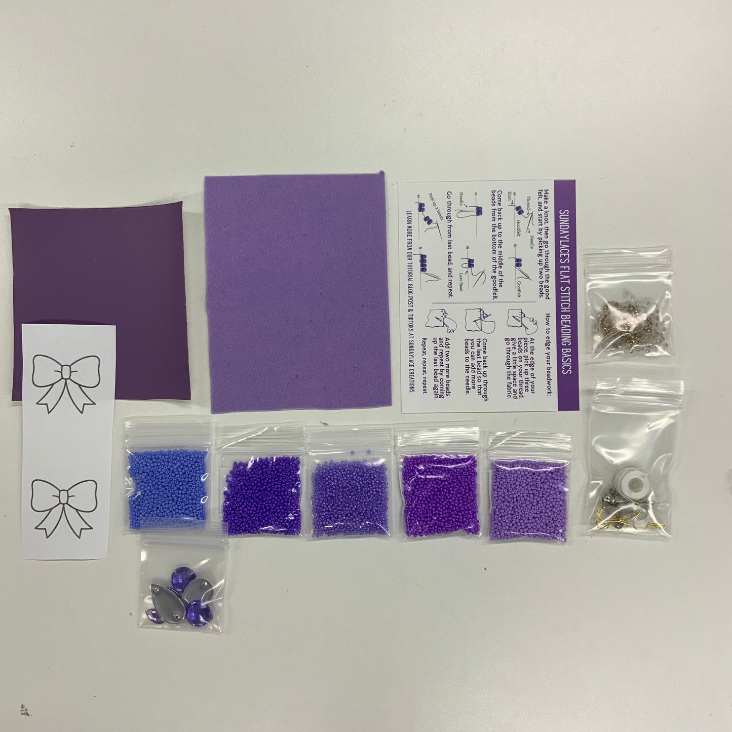 "Pretty Purple Ribbon Bow" Beading Seed bead Starter Kit, Promotions Promotions