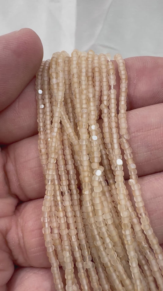 11/0 Charlotte Cut *Premium Seed Bead- Patina Matte Crystal Golden Honey- Oatmeal Tan  *10g Hank*