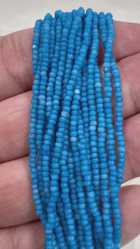 11/0 Charlotte Cut Seed Bead- Opal Caribbean Blue *10g Hank*
