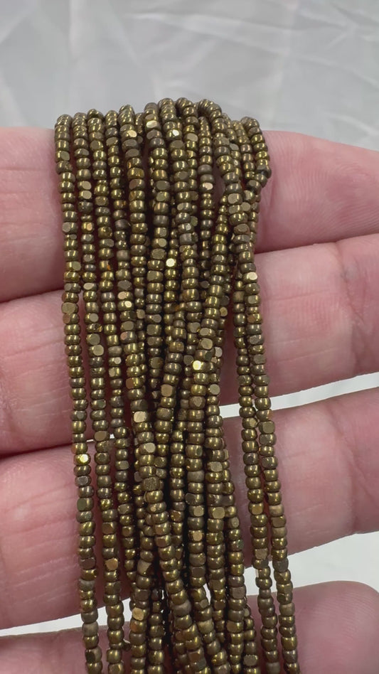 11/0 Charlotte Cut *Premium Seed Bead- Metallic Dorado Dark Gold *10g Hank*