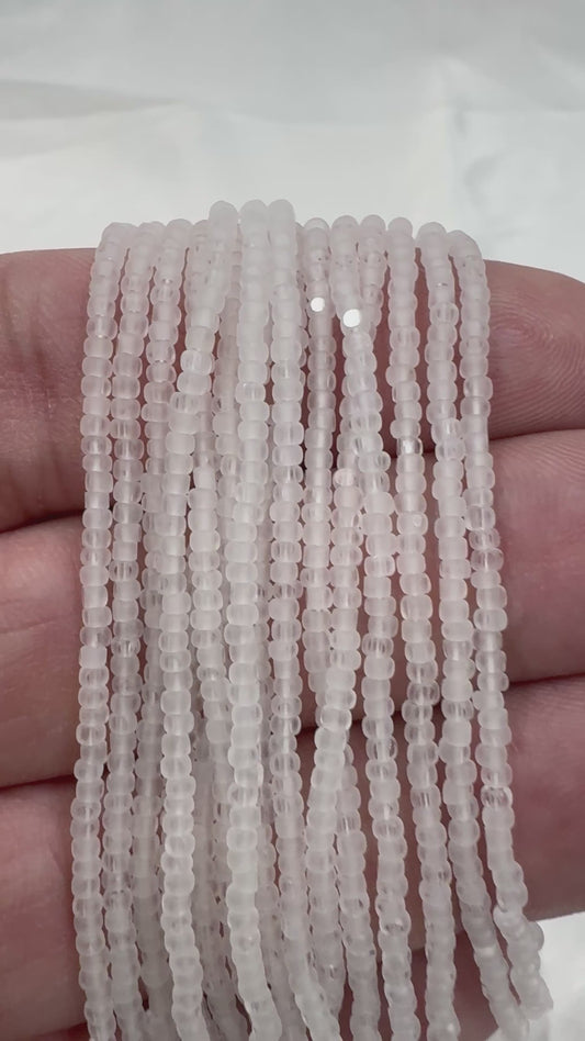 11/0 Charlotte Cut Seed Bead- Matte Frosted White Crystal *10g Hank*