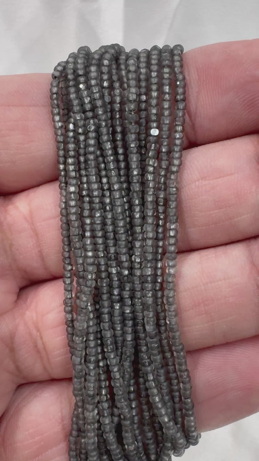 11/0 Charlotte Cut Seed Bead - CHARCOAL GREY MATTE Pearl Lining 10g