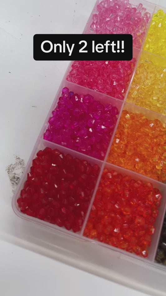 Multicolour Rainbow Kit - 24 Colours of 4mm Transparent Acrylic Bicone Beads Kit