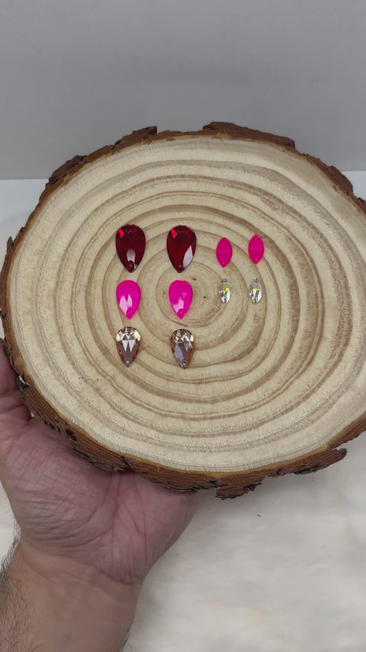 “Petal Pink” 5 Glass Gem Sets, Promotions