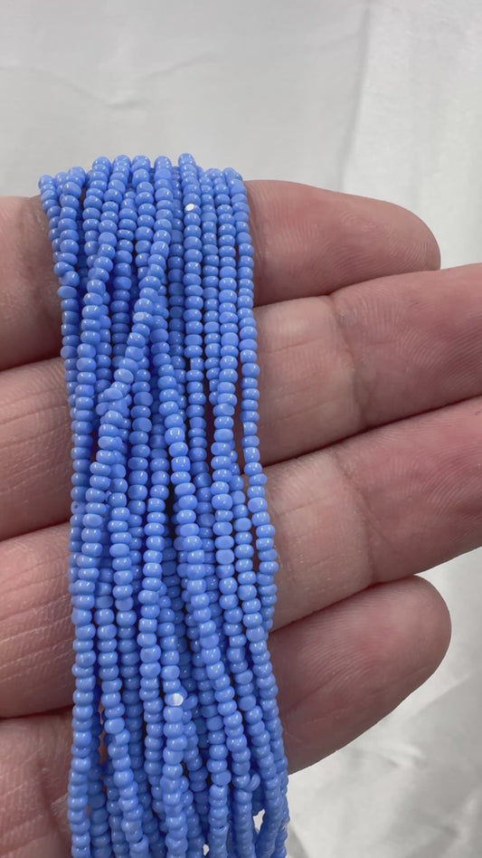 11/0 Charlotte Cut Seed Bead- Opaque Light Sapphire Blue *10g Hank*