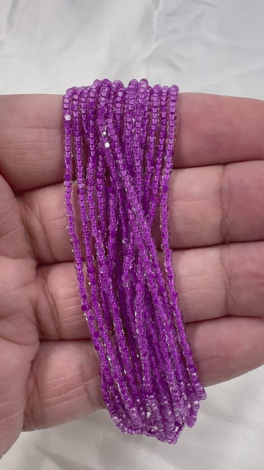11/0 Chaquira Cortada Charlotte - Violeta Neón con Forro de Color *Mecha de 10g*