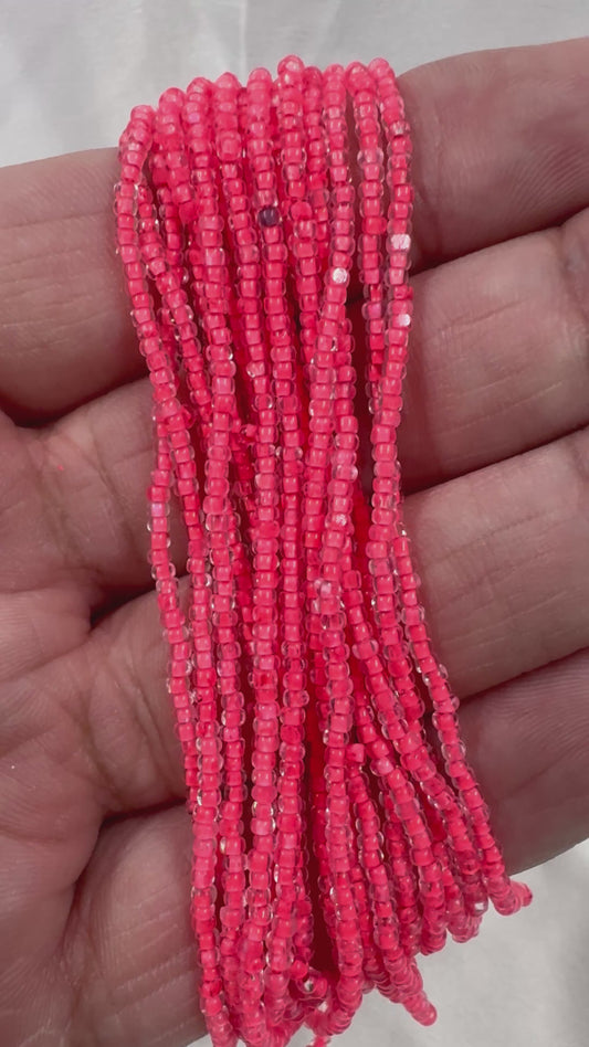 11/0 Charlotte Cut Seed Bead- Neon Coral Orange Pink *10g Hank*