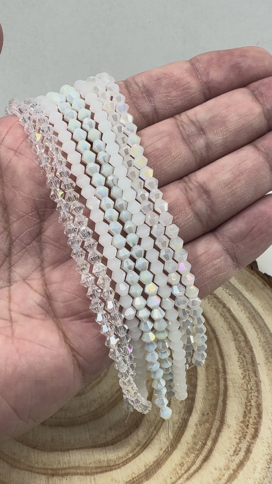 “Married” 4 x 4mm Bicone Crystal Lane Beads Set, Promotions