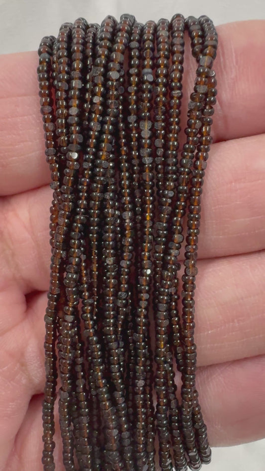 11/0 Charlotte Cut Seed Bead- Smoked Topaz Brown Transparent  *10g Hank*