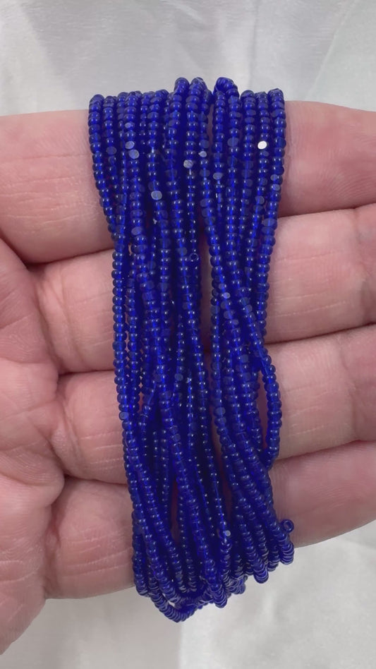 11/0 Charlotte Cut  Seed Bead- Royal Blue Transparent  *10g Hank*