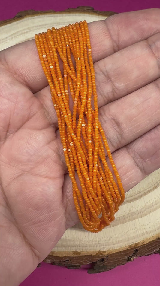 13/0 Charlotte Cut Seed Bead- Pumpkin Orange Opal *10g Hank*