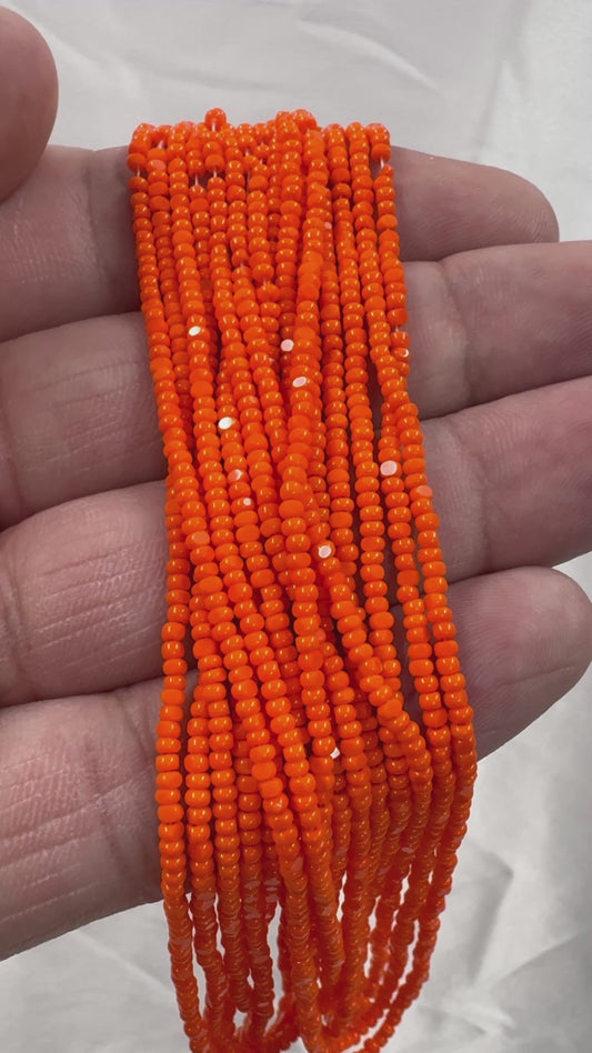 11/0 Charlotte Cut Seed Bead- Opaque Orange *10g Hank*