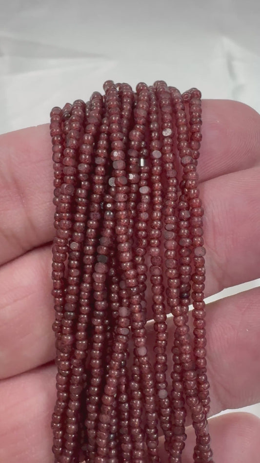 11/0 Charlotte Cut Seed Bead- Opal Burgundy *10g Hank*