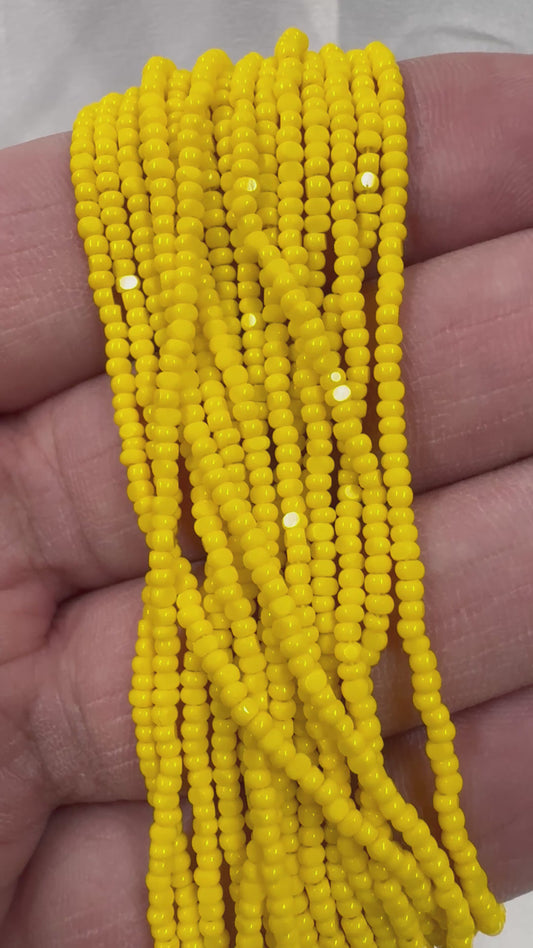 11/0 Charlotte Cut Seed Bead- Opaque Yellow  *10g Hank*