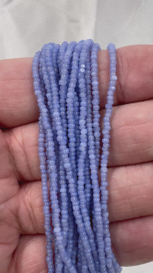 11/0 Charlotte Cut Seed Bead- Opal Light Pale Dove Blue  *10g Hank*