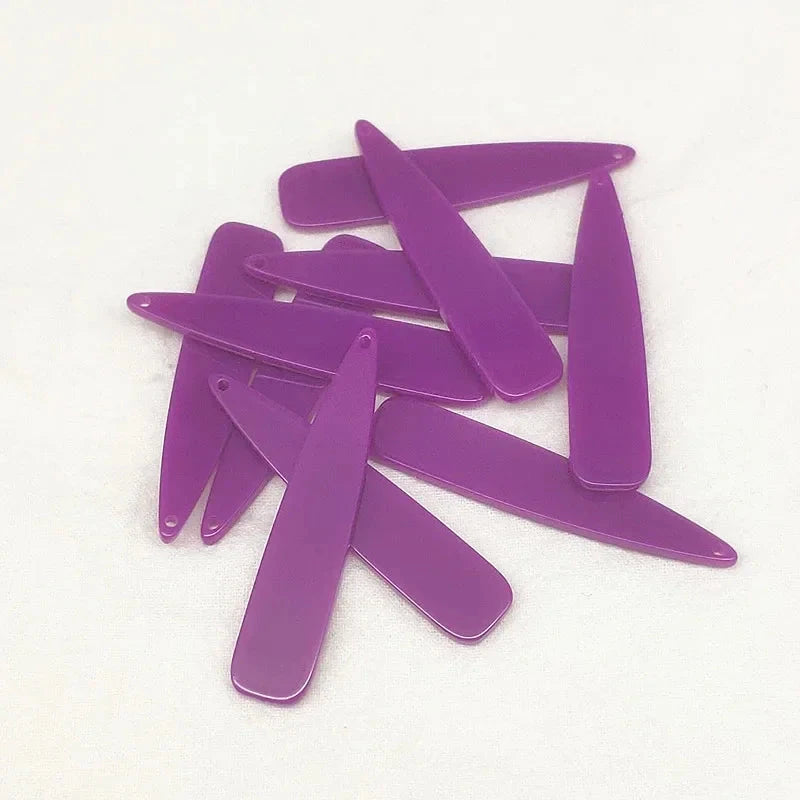 11*55mm Large Long Neon Teardrop Acrylic, Top hole, Resin Gems (Sold in Pair) Resin Gems