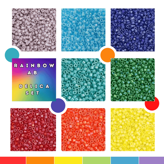 RAINBOW AB Opaque Set, 8 Delica Beads Set, Spring Promotion Promotions