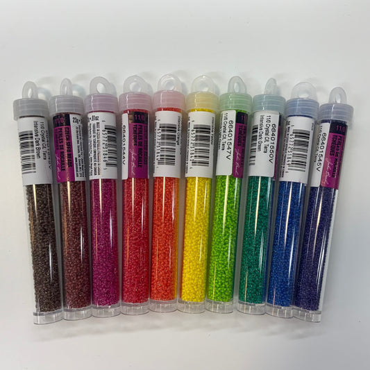 Rainbow Colour Lined Bold Set, 10 x 11/0 Czech Seedbead (22g), Promotions Promotions
