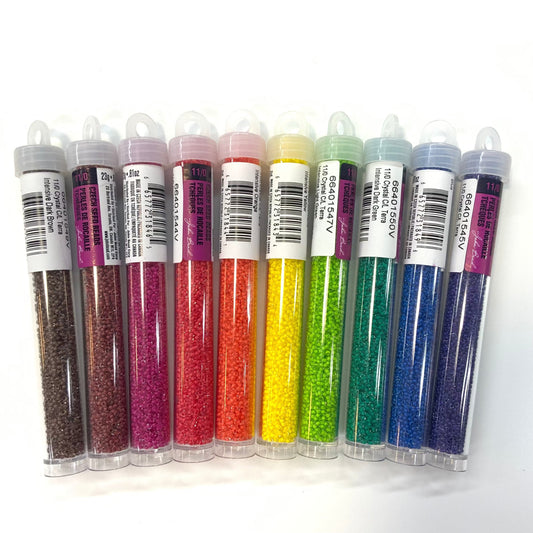 Rainbow Colour Lined Bold Set, 10 x 11/0 Czech Seedbead (22g), Promotions Promotions