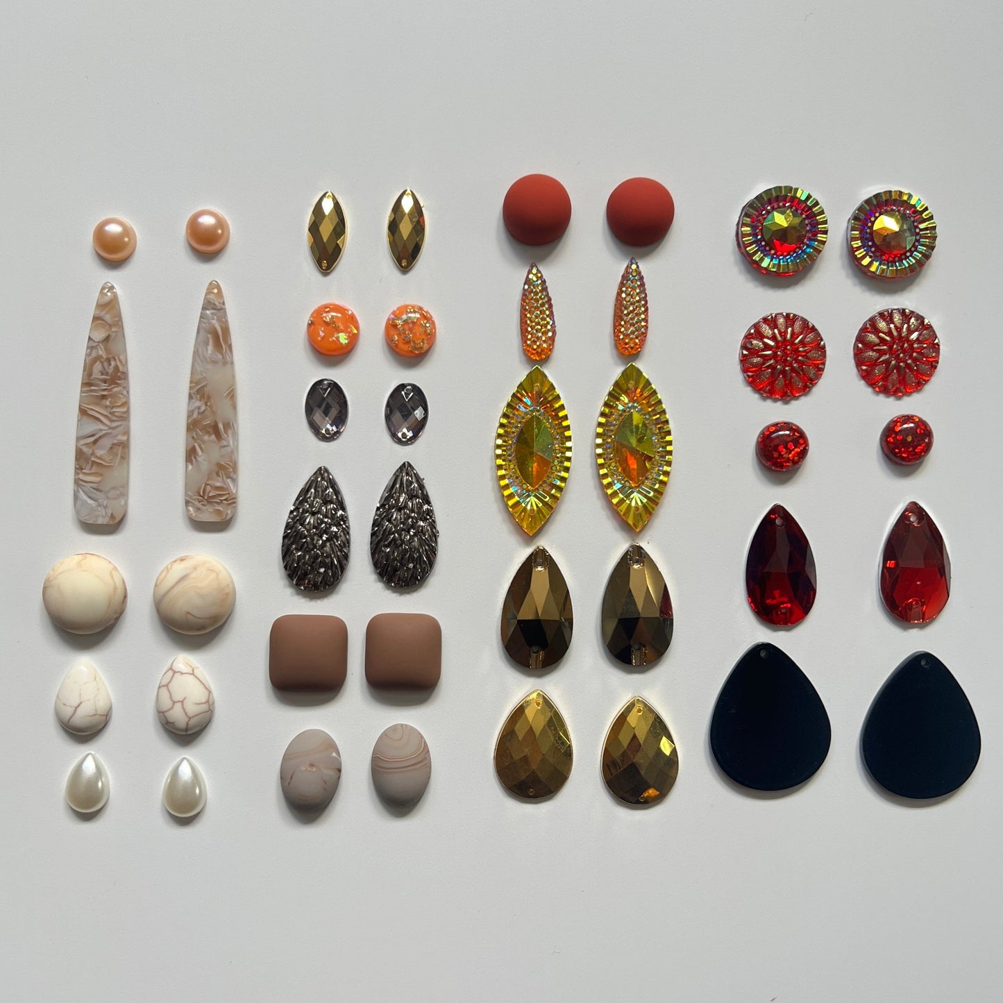 “Rustling Leaves” Fall Resin Gem set, 21 gems pairs, Promotions Promotions