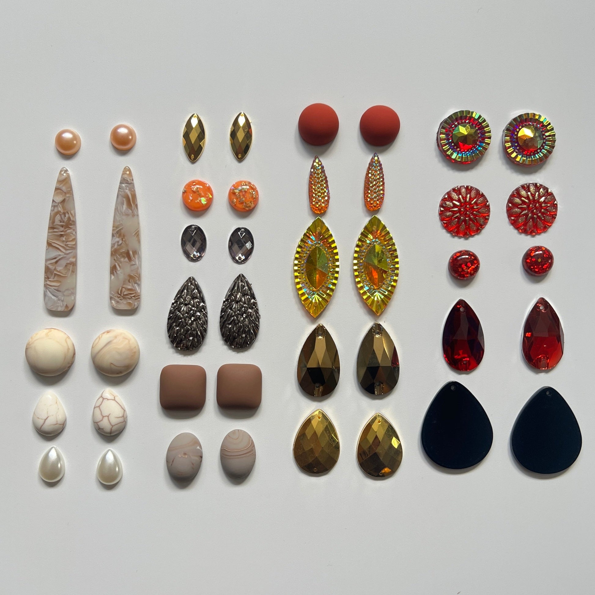 “Rustling Leaves” Fall Resin Gem set, 21 gems pairs, Promotions Promotions