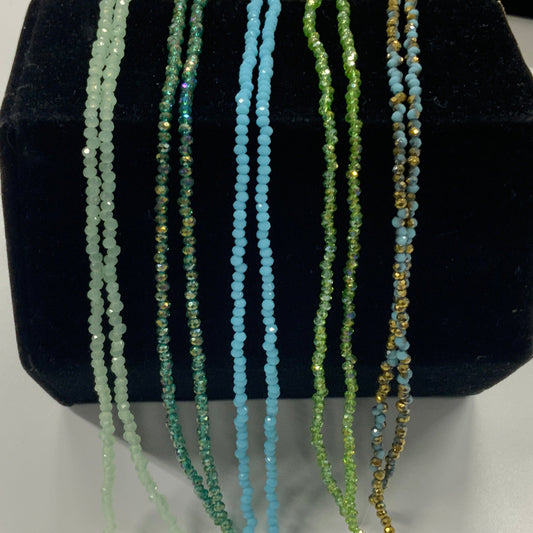 “Sea Moss” 5  Blue/Green 1.5*2.5mm Crystal Lane Rondelle Set, Promotions Promotion