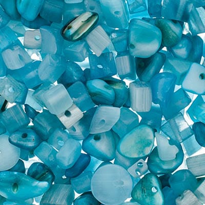 Semi-Precious Chips 22g Vial -  Turquoise Pearl Beads