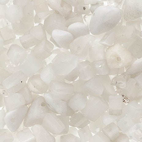 Semi-Precious Chips 22g Vial - White Quartz Pearl Beads