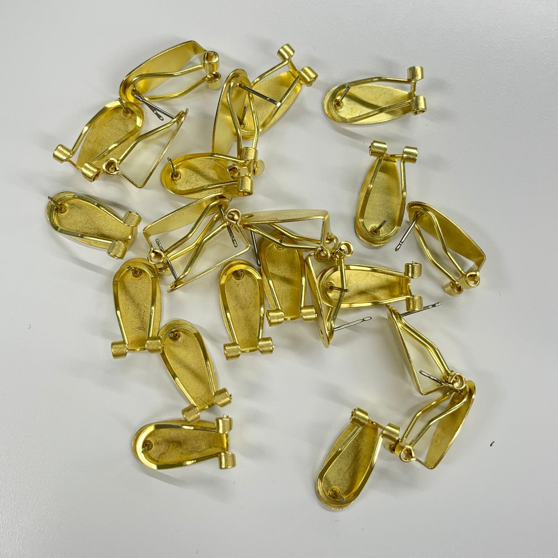 Light Gold (Pair) Silver/Gold/Rose Gold Color Fingernail Lever back Earring Posts, Findings Studs Basics