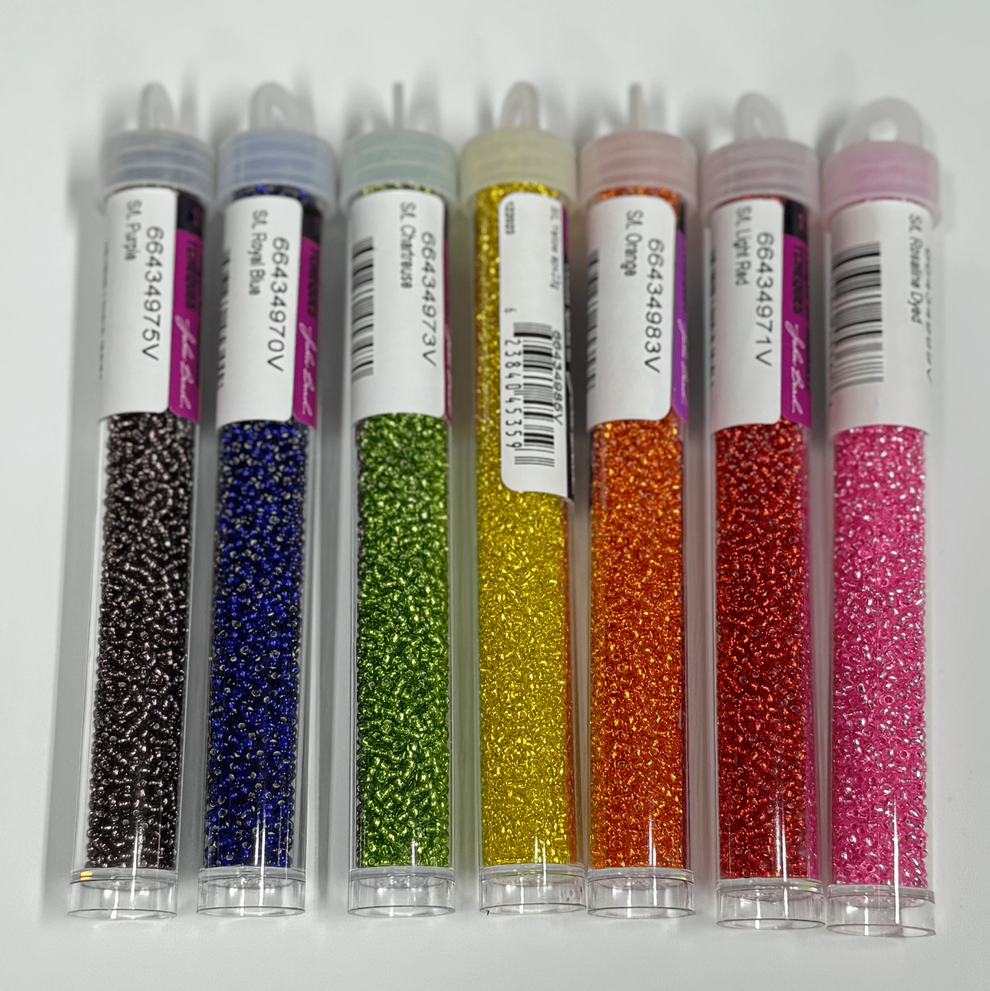 "Silver line GIFT SET" Silver Lined Rainbow Set, 11/0 Czech Seed Beads, Set of 7 x 22g Bags Promotions