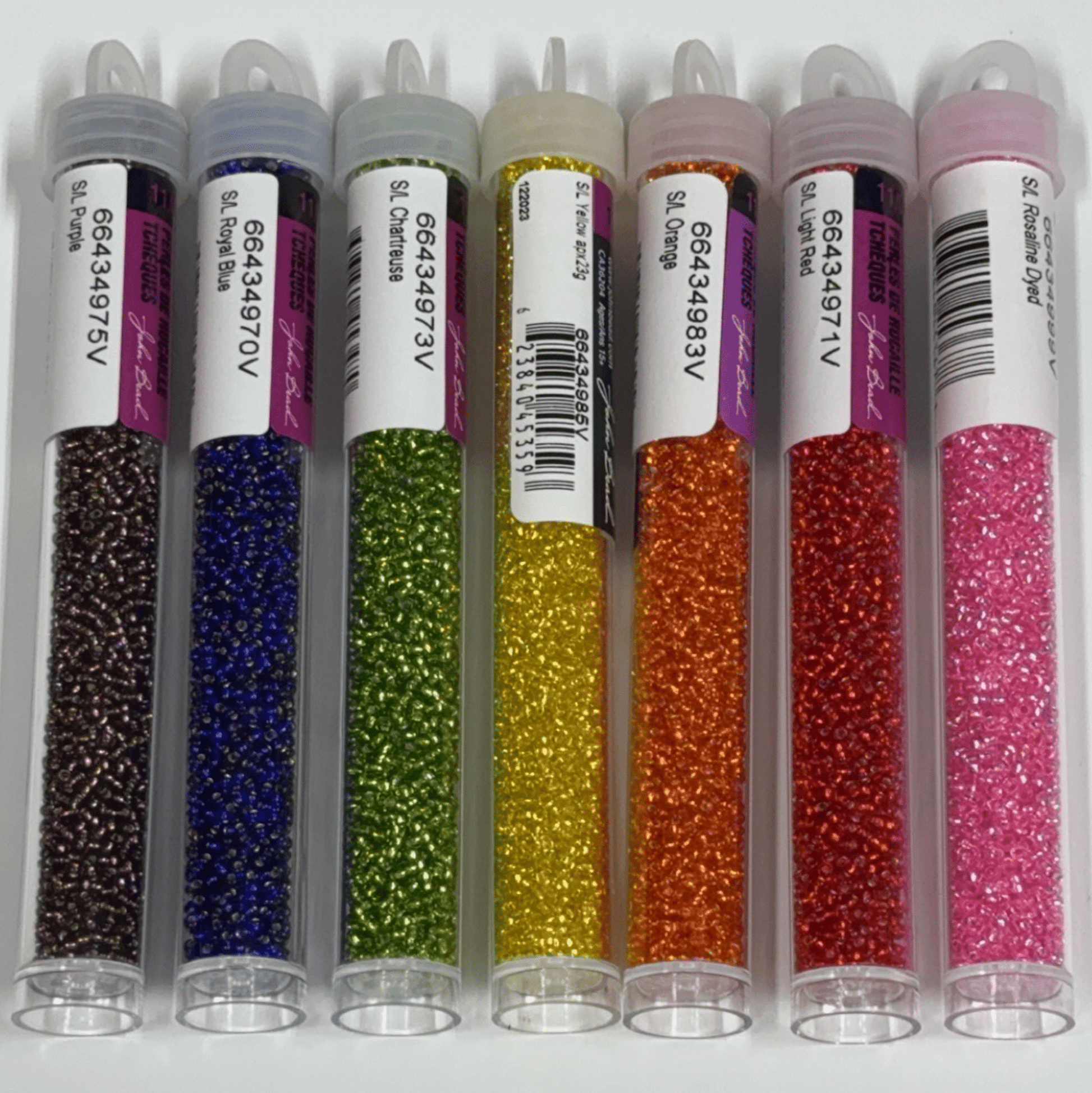 "Silver line GIFT SET" Silver Lined Rainbow Set, 11/0 Czech Seed Beads, Set of 7 x 22g Vials Promotions