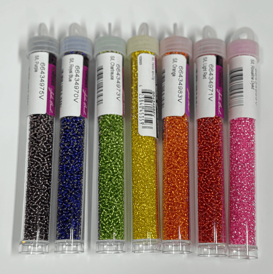 "Silver line GIFT SET" Silver Lined Rainbow Set, 11/0 Czech Seed Beads, Set of 7 x 22g Vials Promotions