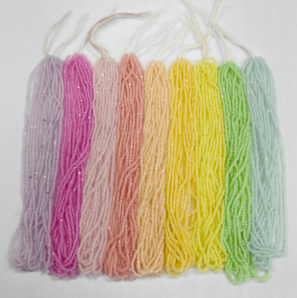 Sparkle PASTEL Rainbow Opaque, 9 x 11/0 Charlotte Cut Seed Beads Set, Promotions Charlotte Cut Seedbeads