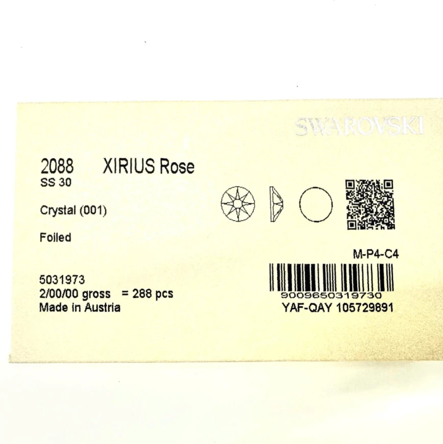 Ss30 Clear - Swarovski 2088 XIRIUS Flatbacks Crystal Rhinestones Nail Art 6.3mm Rivoli, Glue on, Fancy Glass Gem (Sold in 20 pcs) Fancy Glass Gems